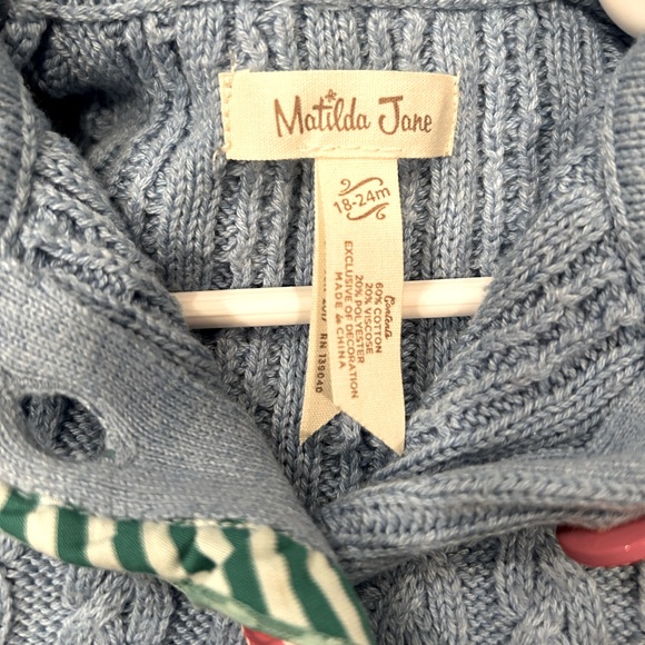 Matilda Jane Jacket Blue with Lace Trim, Cherry Pockets & Hood - Picture 5 of 6